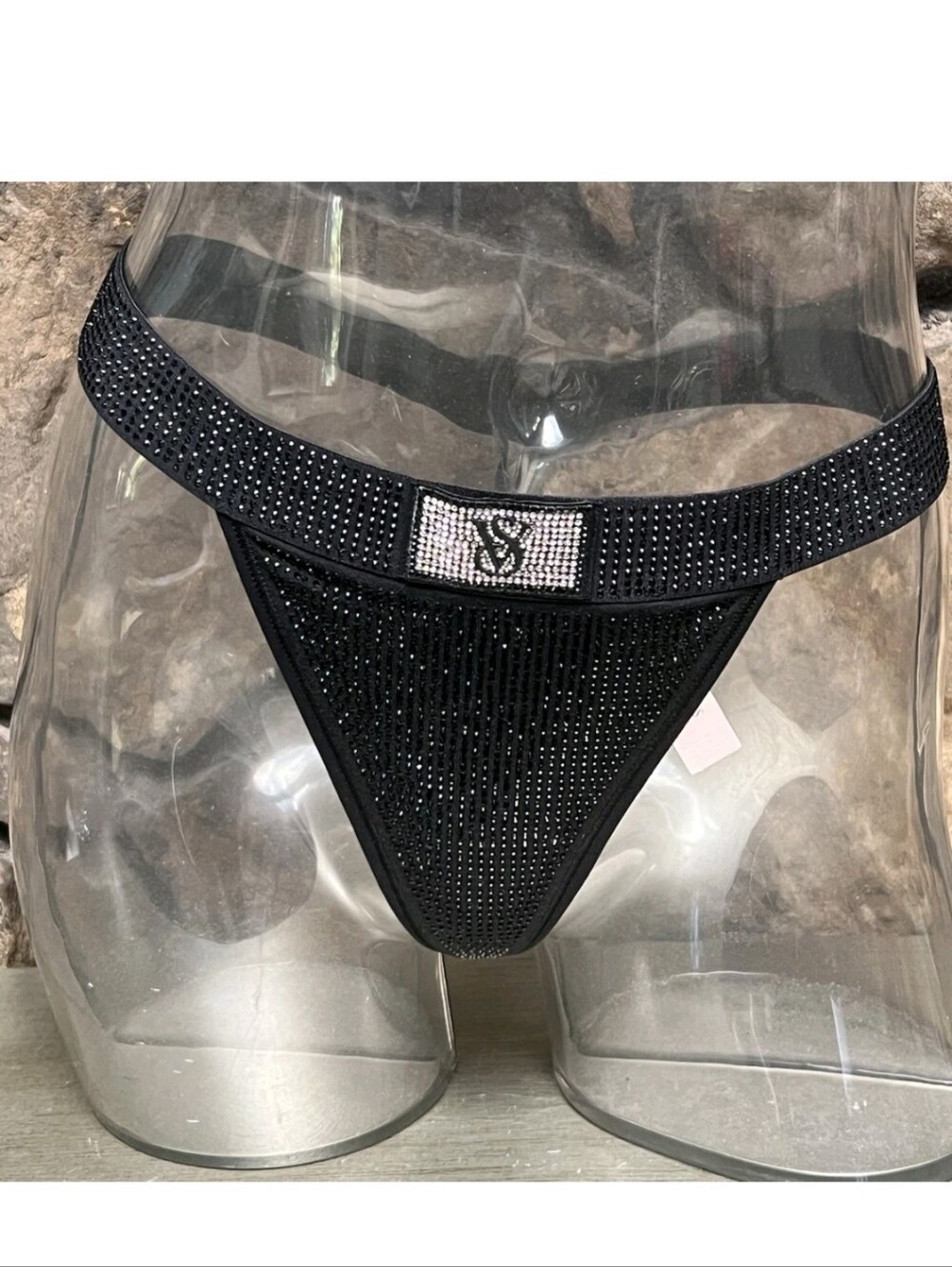 Victoria's Secret's Cotton Shine V-String Panty LIMITED EDITION BLACK XXL